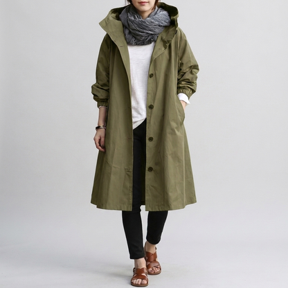 Imperméable Capuche Ajustable Coupe Oversize pour Femme