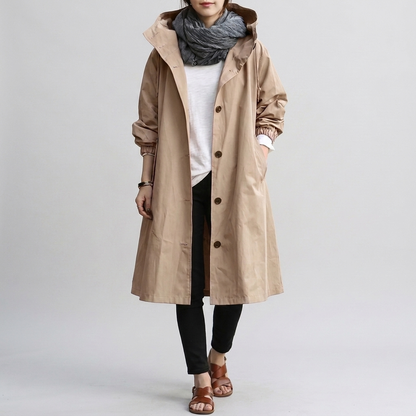 Imperméable Capuche Ajustable Coupe Oversize pour Femme