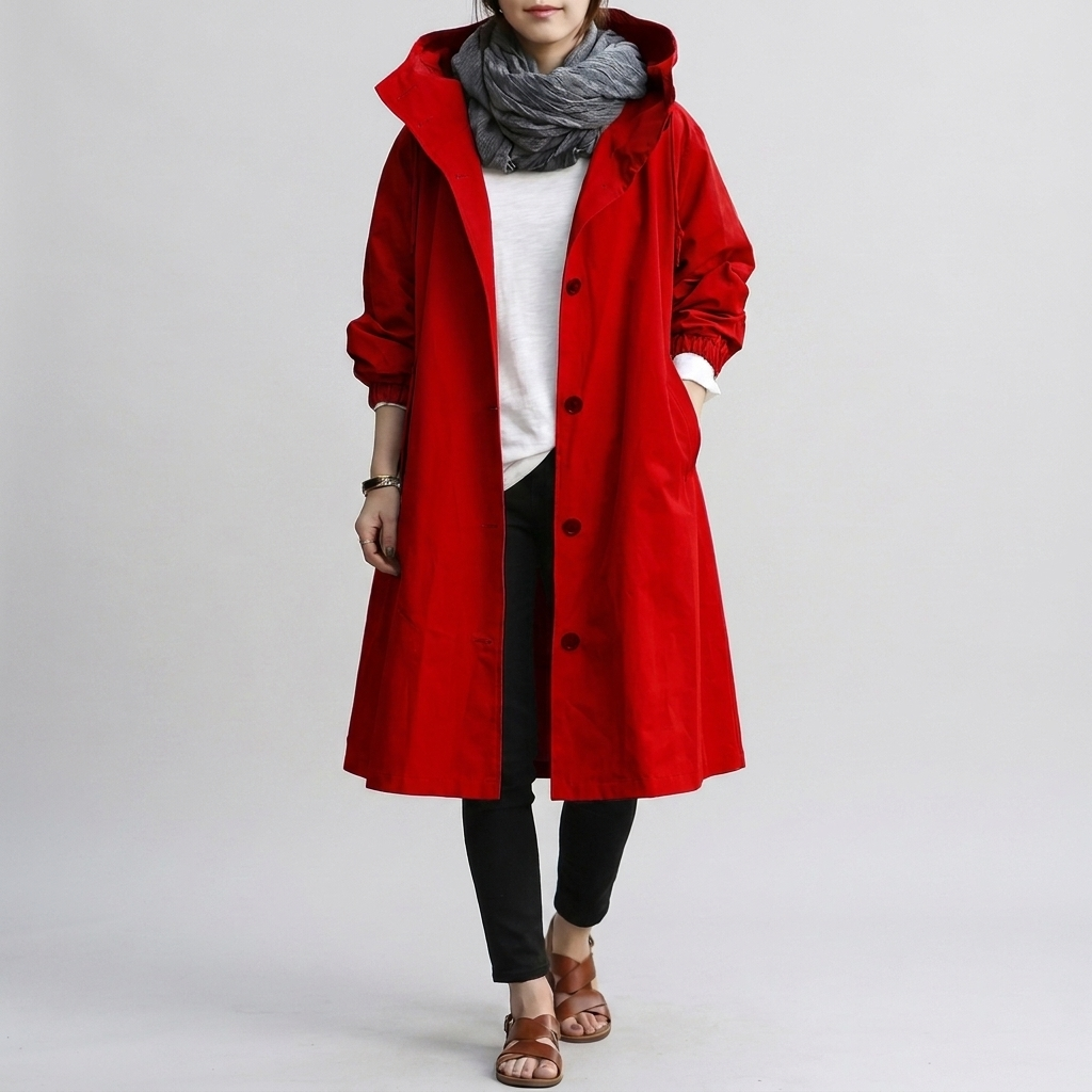 Imperméable Capuche Ajustable Coupe Oversize pour Femme