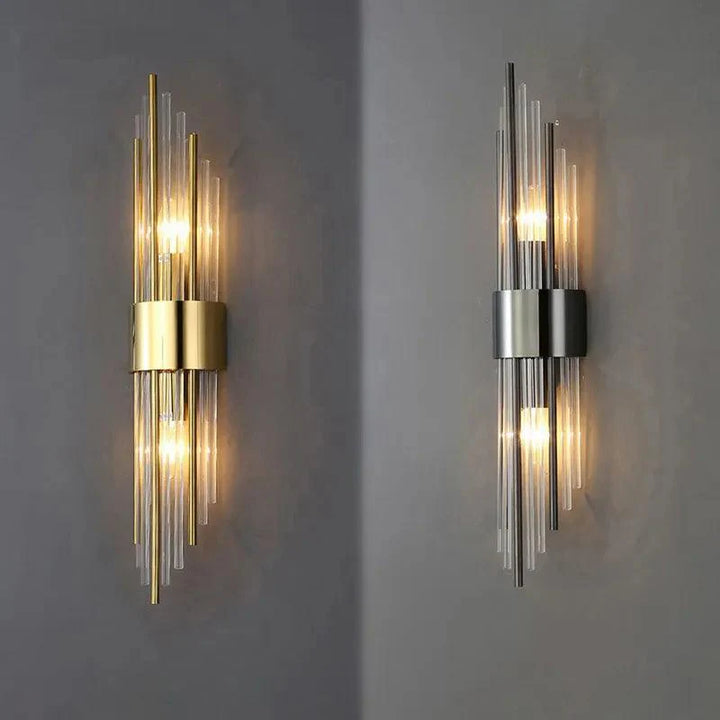 Applique murale LED à éléments en cristal dorée ou noire