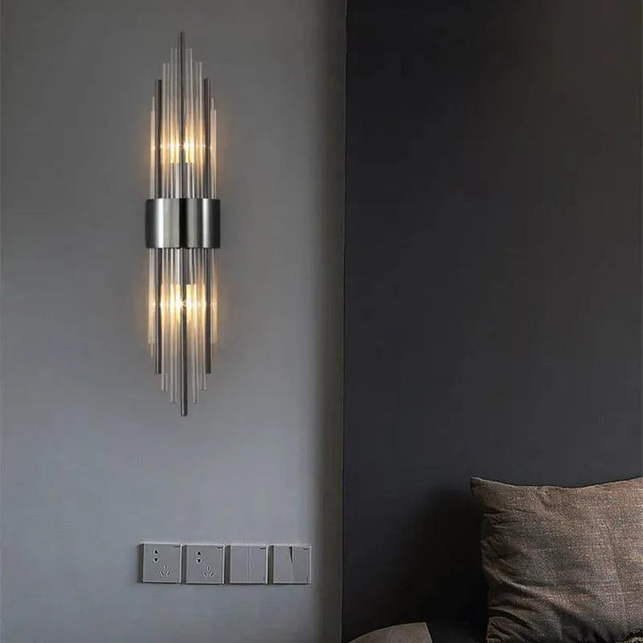 Applique murale LED à éléments en cristal dorée ou noire