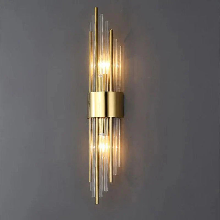 Applique murale LED à éléments en cristal dorée ou noire