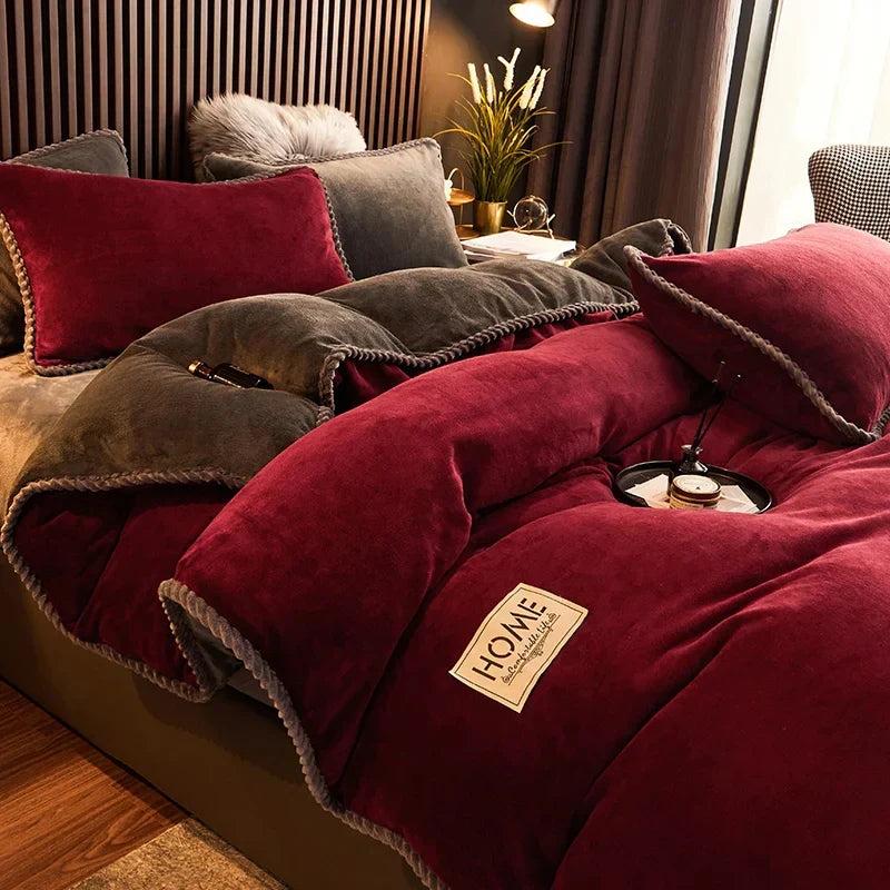 Housse de couette en velours polaire douce et chaleureuse