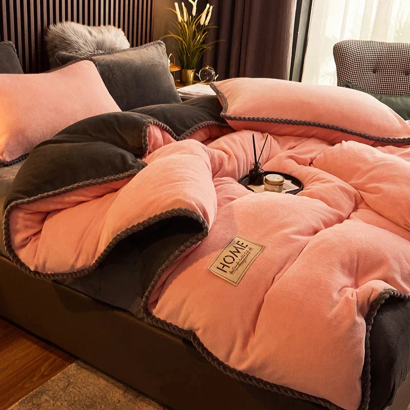 Housse de couette en velours polaire douce et chaleureuse