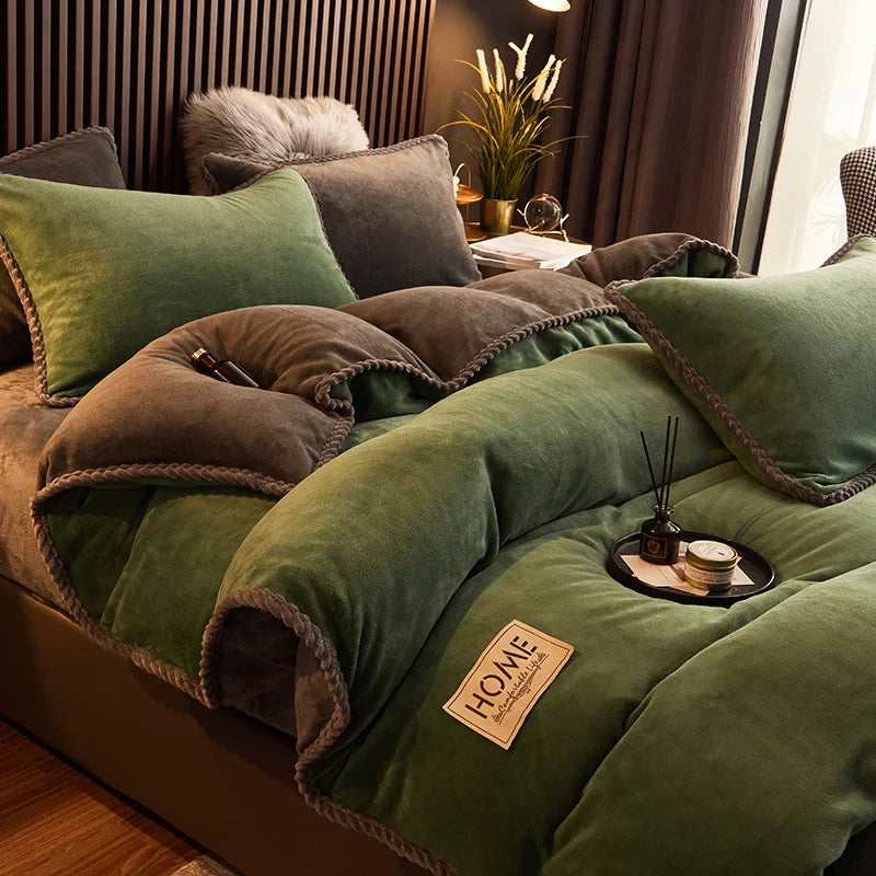 Housse de couette en velours polaire douce et chaleureuse