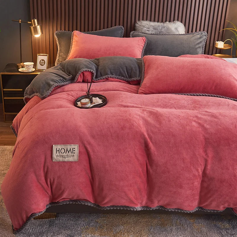 Housse de couette en velours polaire douce et chaleureuse