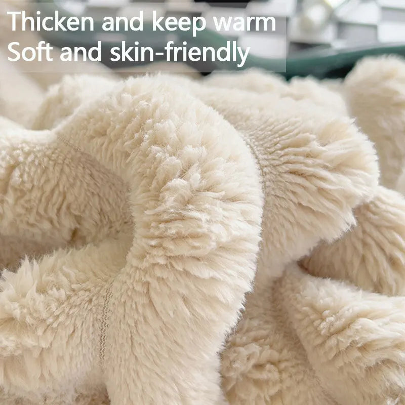 Couverture de confort en peluche douce pour l'hiver au canapé et au lit