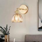 Applique murale rétro avec abat-jour tulipe en verre pour chambre et couloir