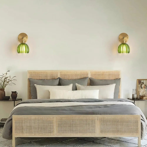 Applique murale rétro avec abat-jour tulipe en verre pour chambre et couloir
