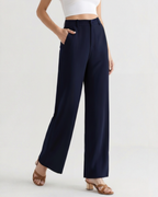 Women's Wide-Leg Trousers with Structured Waistband