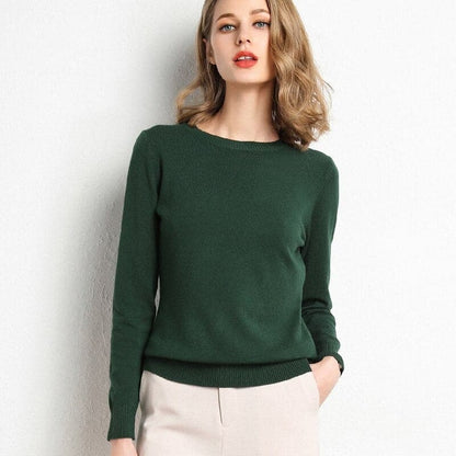 Pull Col Rond en Mélange de Cachemire pour Femme