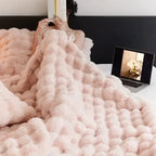 Plaid moelleux portable en fausse fourrure toucan anti-boulochage