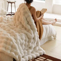 Plaid moelleux portable en fausse fourrure toucan anti-boulochage