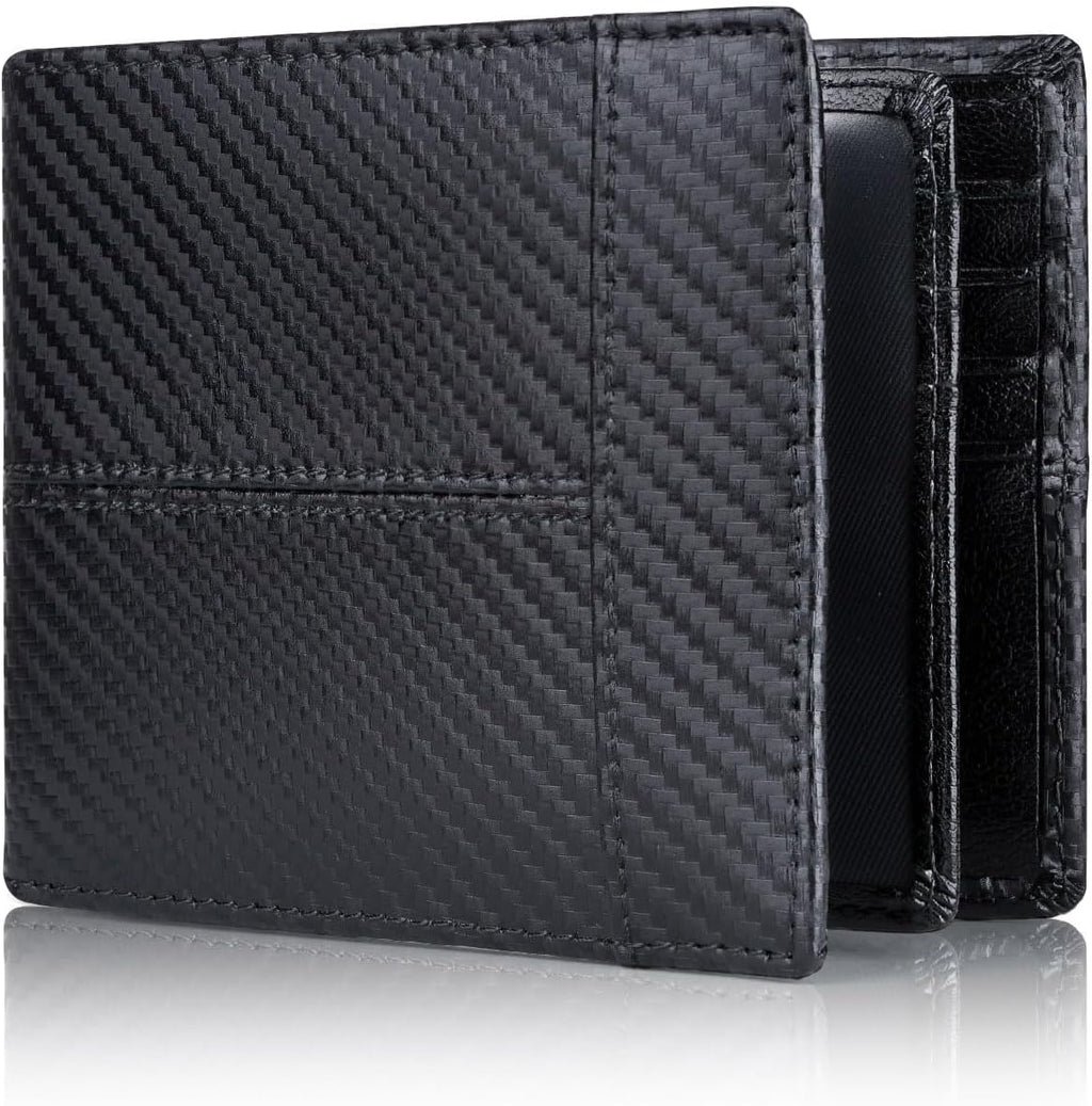 Portafoglio bifold in vera pelle con protezione RFID da uomo