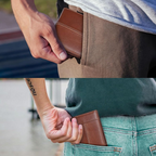 Portafoglio bifold in vera pelle con protezione RFID da uomo