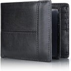 Portafoglio bifold in vera pelle con protezione RFID da uomo