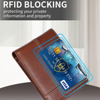Portafoglio bifold in vera pelle con protezione RFID da uomo