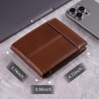 Portafoglio bifold in vera pelle con protezione RFID da uomo