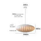 Pendant light with a silk shade and crystal crown for luxurious interiors