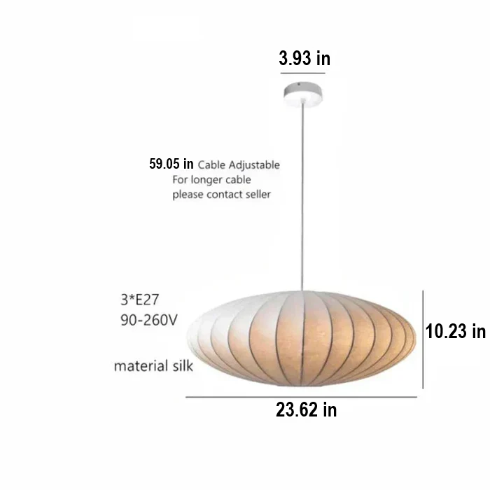 Pendant light with a silk shade and crystal crown for luxurious interiors