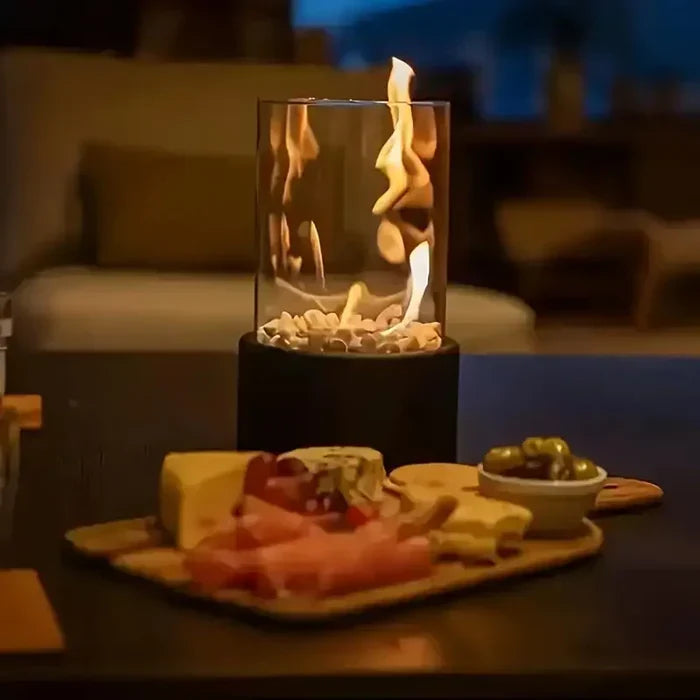 Přenosná moderní stolní lampa s plamenem do interiéru i exteriéru