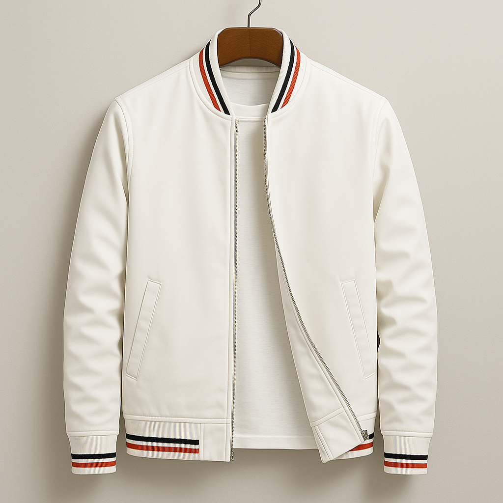 Blouson Bombardier Finitions Côtelées Rayées pour Homme