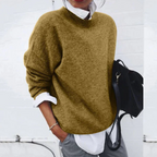 Women's Relaxed-Fit Sweater with Ribbed Trim
