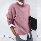 Women's Relaxed-Fit Sweater with Ribbed Trim