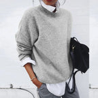 Women's Relaxed-Fit Sweater with Ribbed Trim