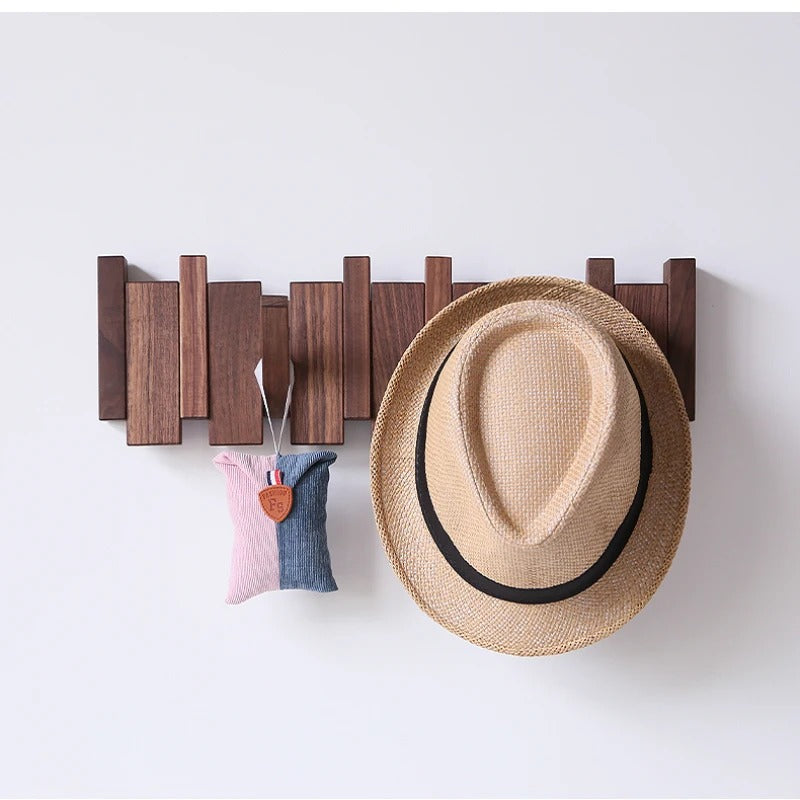 Porte-manteau en bois design piano pour entrée et couloir